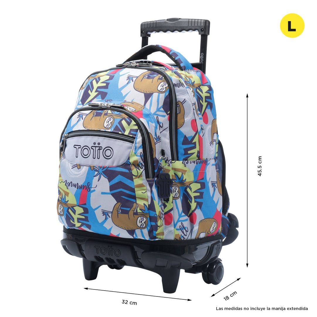 TOTTO School backpack with wheels - lines - 6yb multicolored lazel