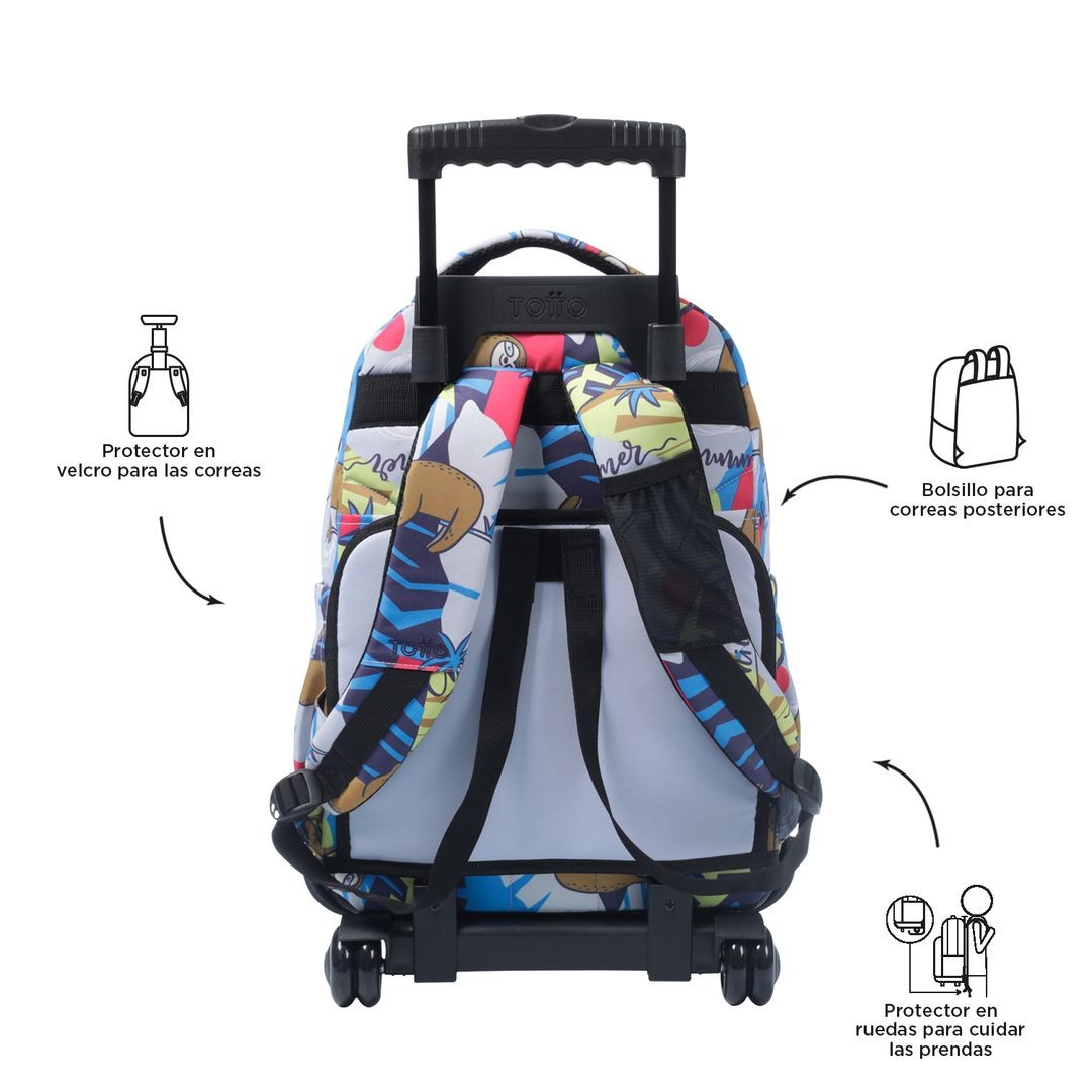 TOTTO School backpack with wheels - lines - 6yb multicolored lazel