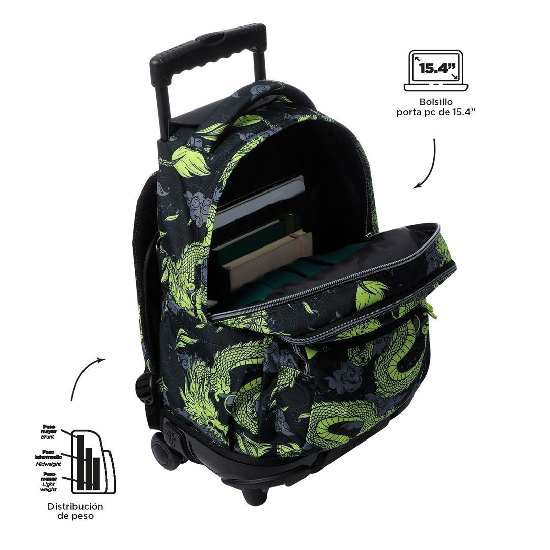 TOTTO School backpack with wheels - lines - 7c3 Dragony