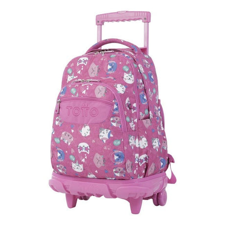 TOTTO School backpack with wheels - lines - 8iw Fiesta Gatitos