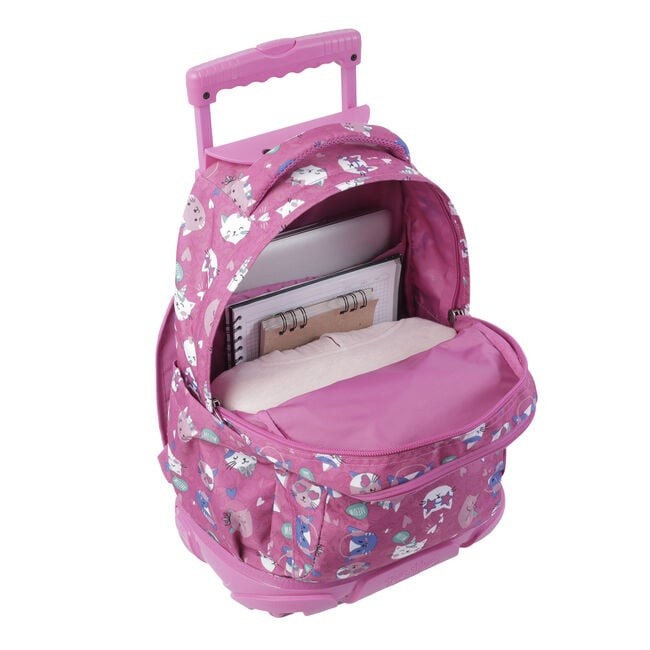 TOTTO School backpack with wheels - lines - 8iw Fiesta Gatitos