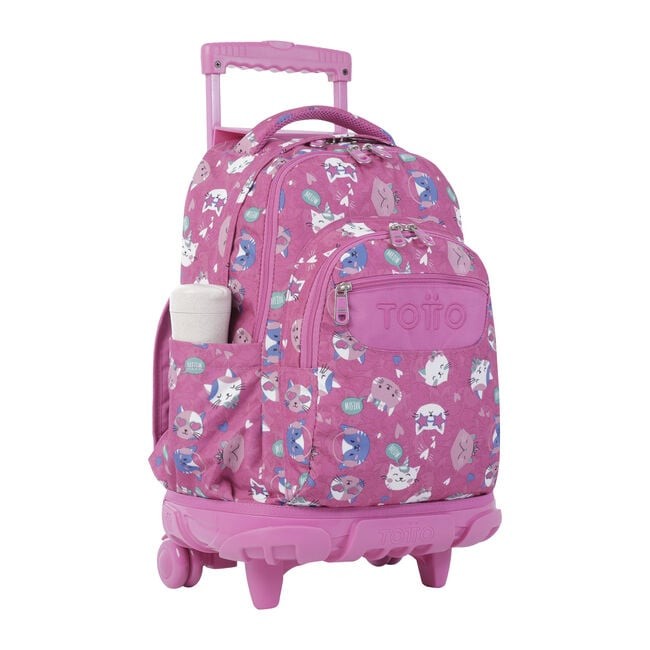 TOTTO School backpack with wheels - lines - 8iw Fiesta Gatitos