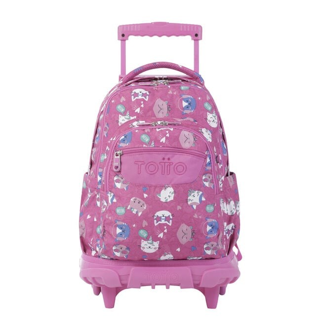 TOTTO School backpack with wheels - lines - 8iw Fiesta Gatitos