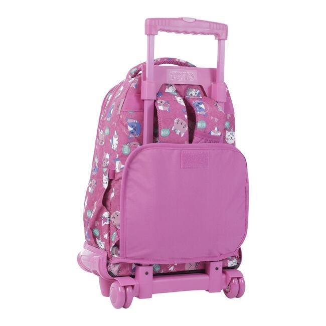 TOTTO School backpack with wheels - lines - 8iw Fiesta Gatitos