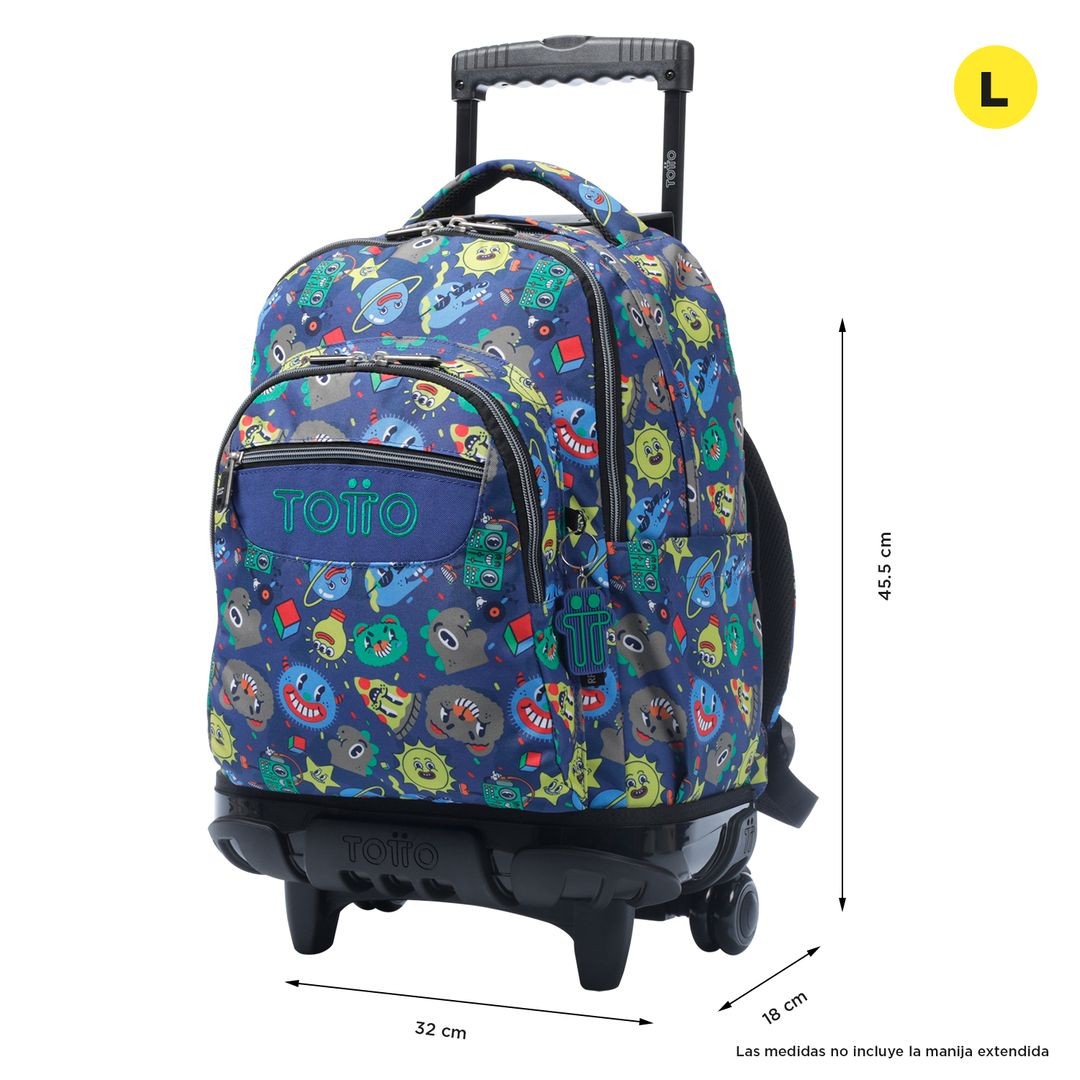 TOTTO School backpack with wheels - lines - 8jz Tello