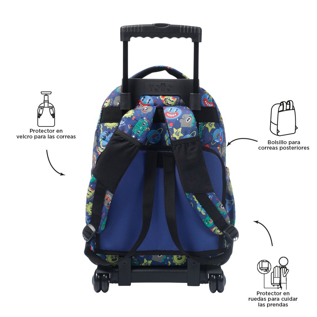 TOTTO School backpack with wheels - lines - 8jz Tello