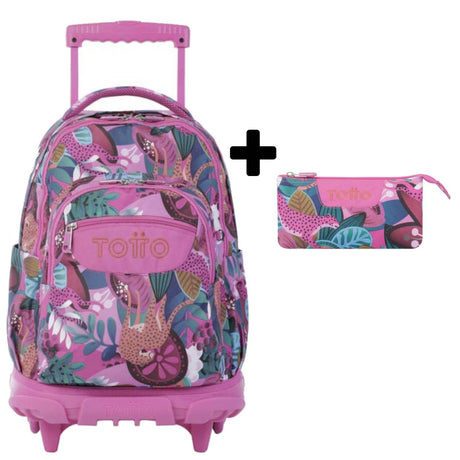 TOTTO School backpack with lines wheels + booth case - 6cz Misato