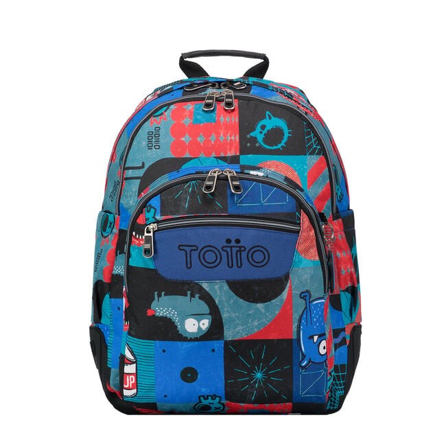 TOTTO School Backpack- Crayoles- 6jp- Cyber ​​Monsters