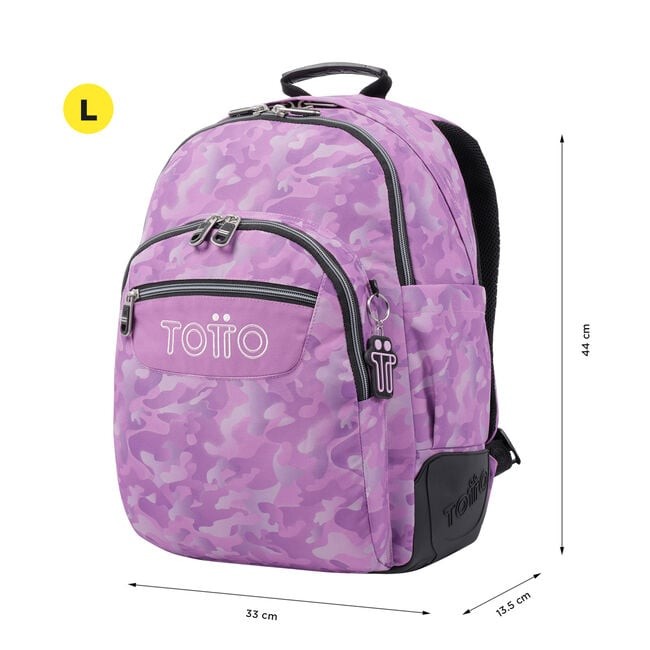 TOTTO School Backpack- Crayoles- 9i8- Pink camouflage