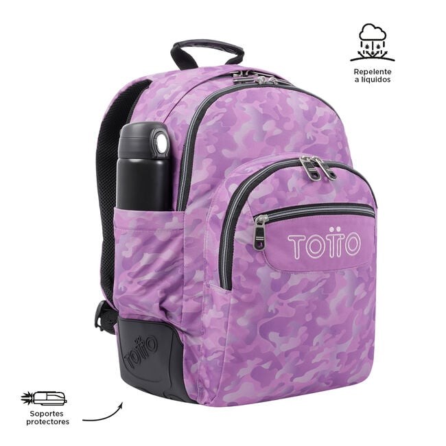 TOTTO School Backpack- Crayoles- 9i8- Pink camouflage