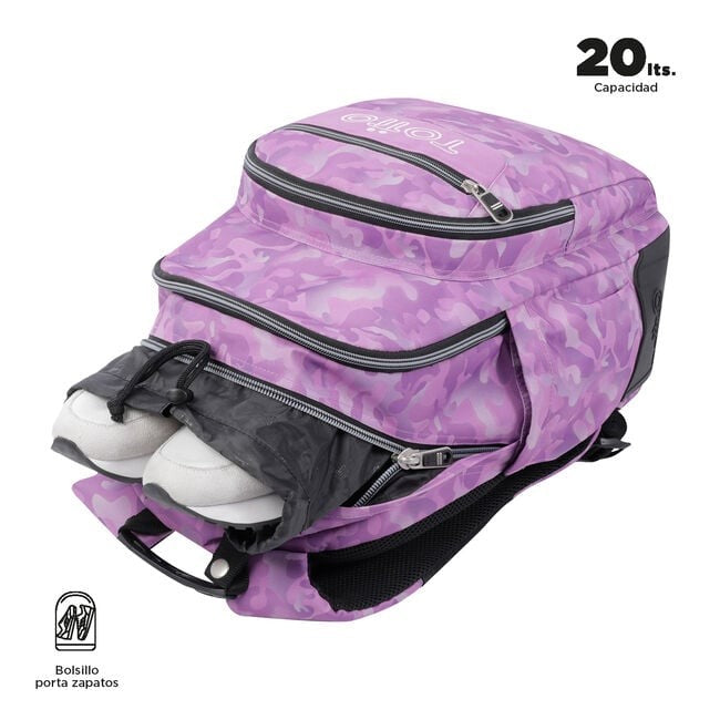 TOTTO School Backpack- Crayoles- 9i8- Pink camouflage