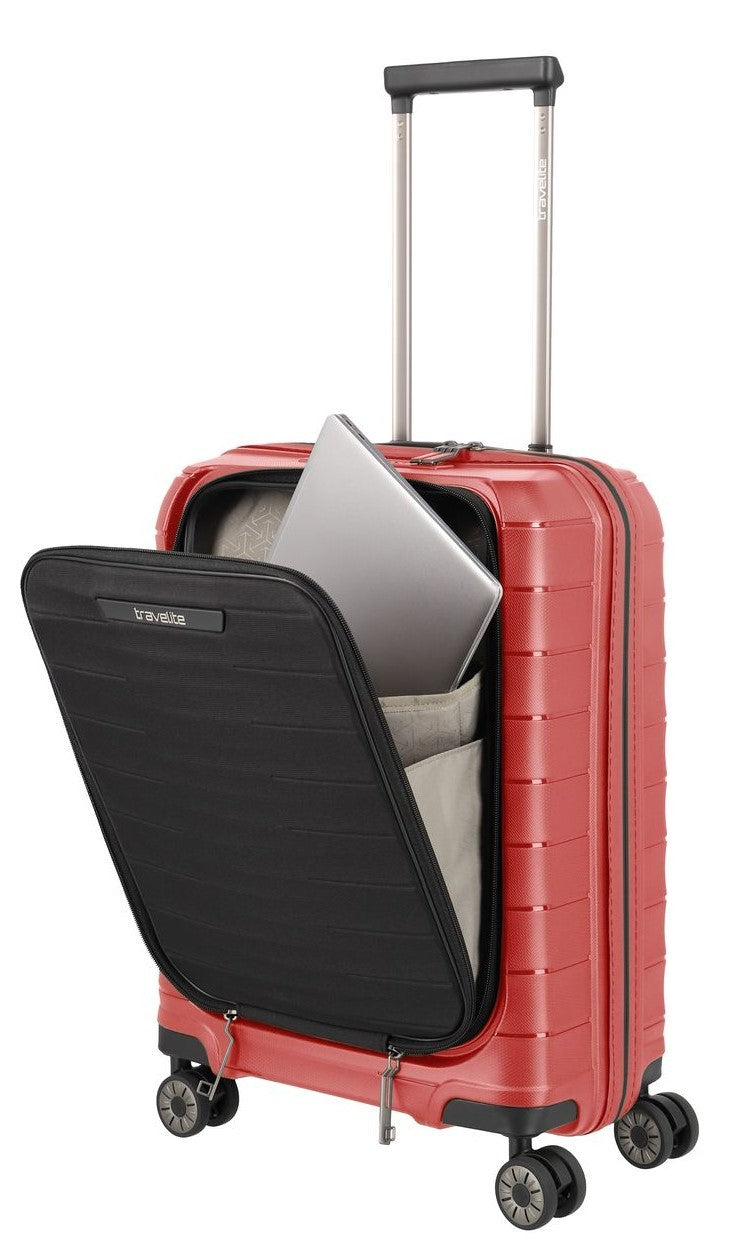 TRAVELITE Cabin suitcase MOOBy with front pc 55cm of recycled polypropylene