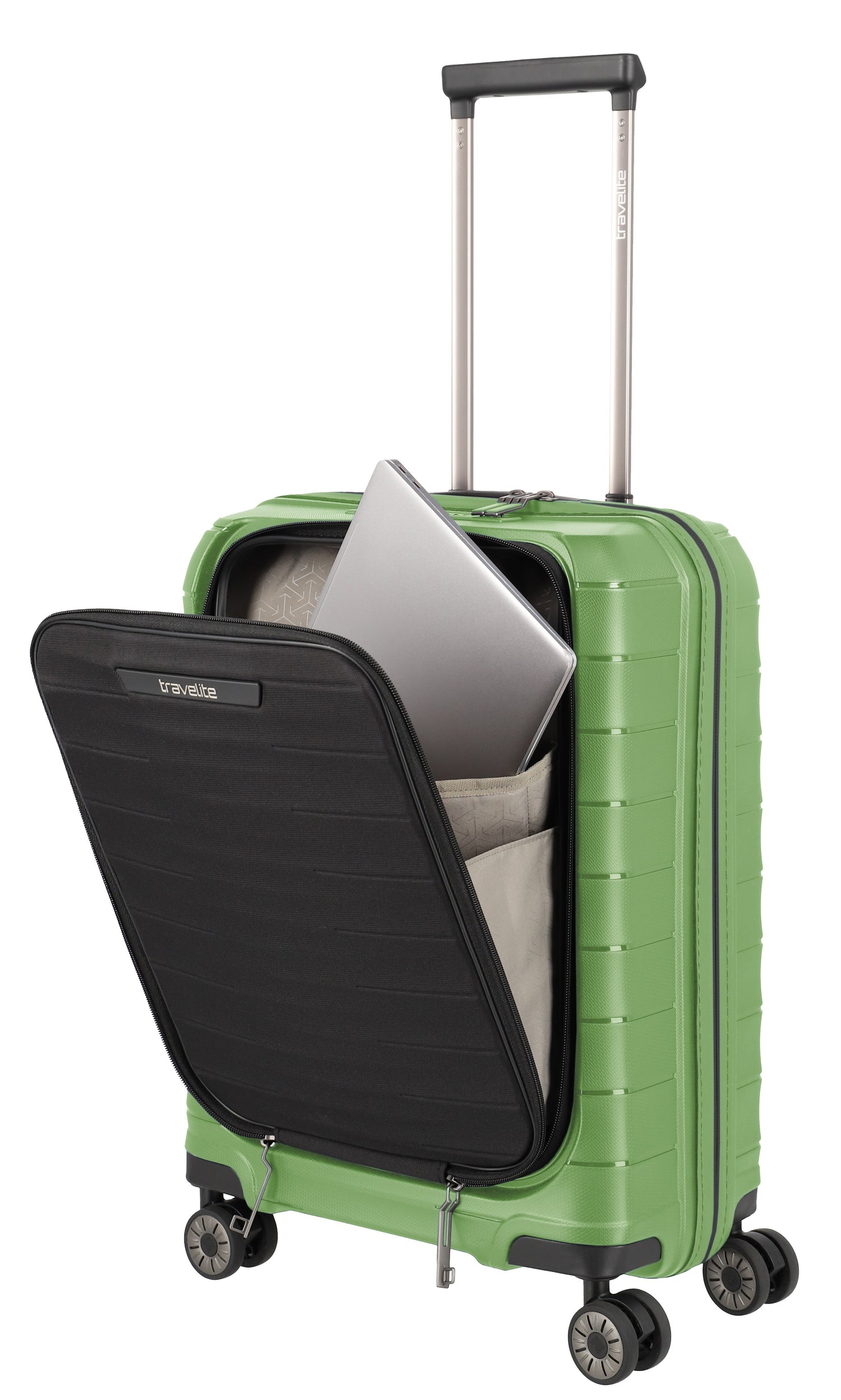 TRAVELITE Cabin suitcase MOOBy with front pc 55cm of recycled polypropylene