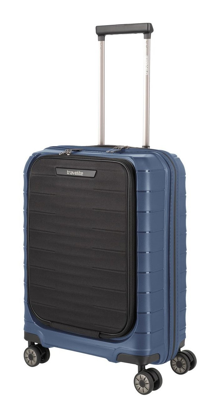 TRAVELITE Cabin suitcase MOOBy with front pc 55cm of recycled polypropylene